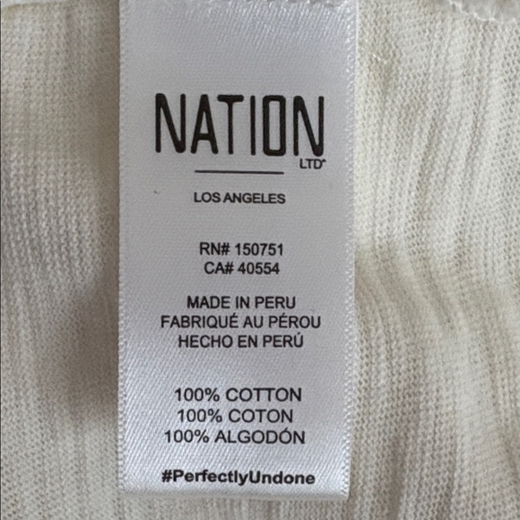 Nation LTD Snap Front Balloon Sleeve Burnout Henley Top in Cream - Medium - Picture 6 of 7